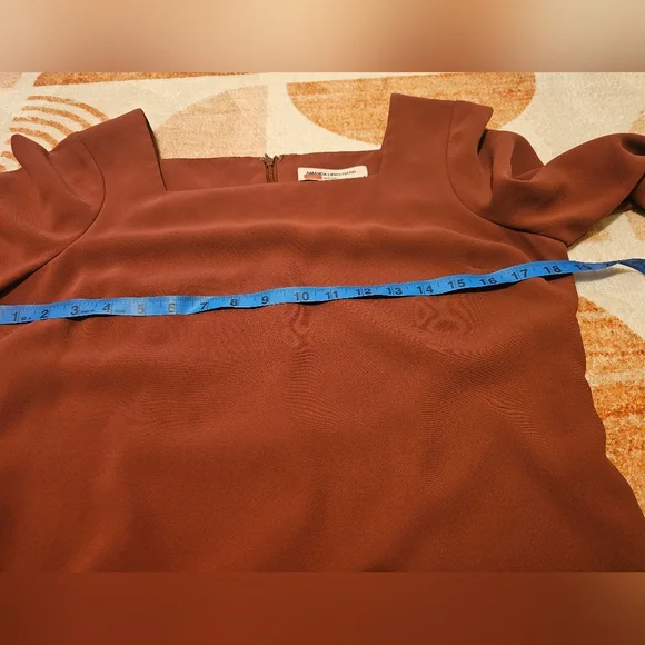 AMANDA UPRICHARD, Burn Orange Mini Dress 3/4 Sleeves Sz M - Picture 4 of 7